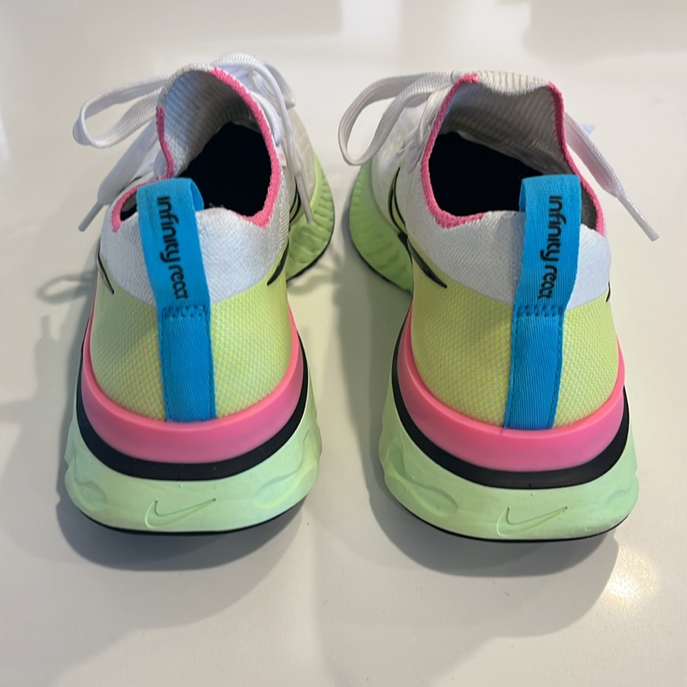 NIKE React Infinity Flyknit running shoes.  Women’s size 7.5. Volt pink glow. - Picture 5 of 12
